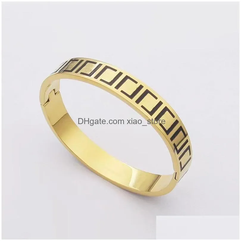 brand f-line oil drop bangle bracelet fashion classic black and white letter designer bracelet for womens high quality luxury