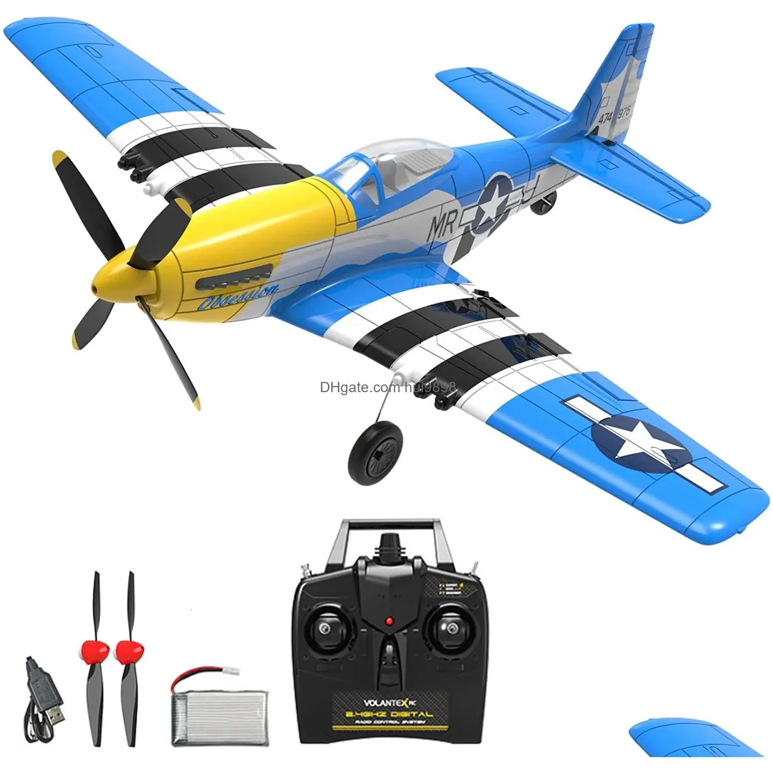 electric/rc aircraft p51d rc airplane one-key aerobatic 4-ch rc plane rtf mustang aircraft w/xpilot stabilization system 761-5 rtf