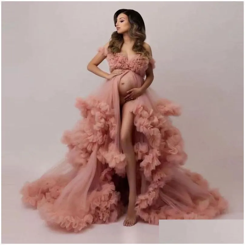 Maternity Dresses Y Tle Maternity Pography Dresses Long Female Pregnancy Shooting Dress For Po Session Woman Baby Shower Drop Delivery Dhctj