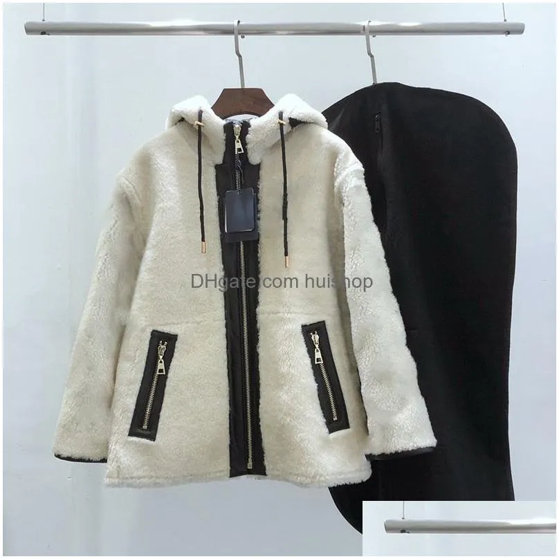 winter fur coats designer womens fashion lambswool coat stylish thick windproof jacket classic letter jackets woman warm outerwear
