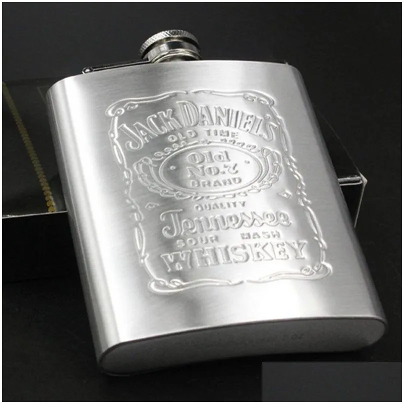 Hip Flasks High Quality 7Oz Stainless Wine Whisky Steel Hip Flask For Travel Portable Pocket Alcohol Bottles Beer Gift Rum Drop Delive Dhinm