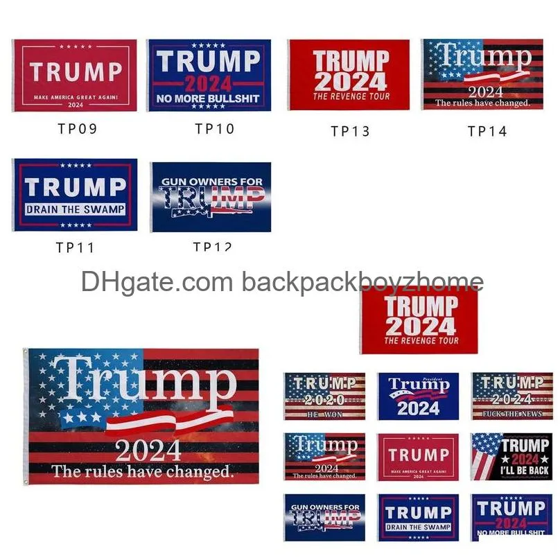 Banner Flags 3X5 Ft Trump Flag 2024 Election Flags Donald The Tour 150X90Cm Banner Wly935 Drop Delivery Home Garden Festive Party Supp Dh5X7