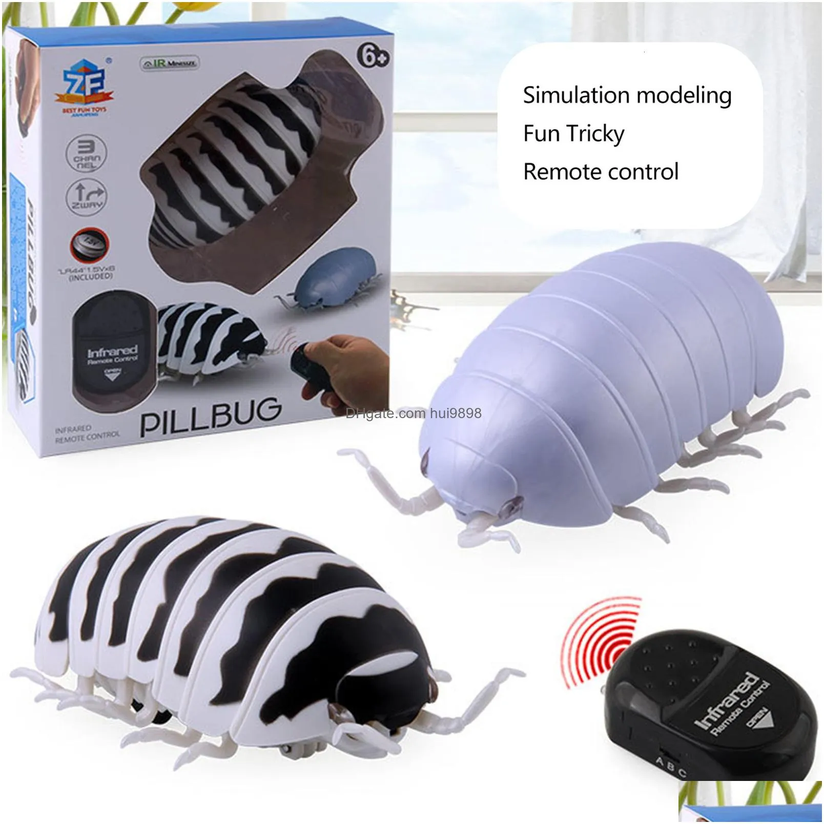 electricrc animals funny rc animal toys simulation pillbug electric robot bugs halloween prank insect kids toysinfrared rc bugs toys for children