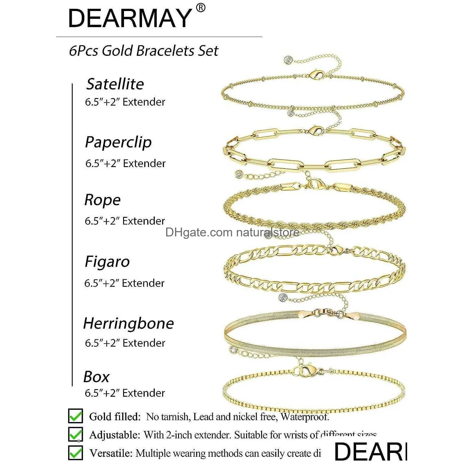 Pendant Necklaces Dearmay Gold Bracelets For Women Waterproof1 4Kr Ealg Oldj Ewelrys Etsf Orw Oment Rendyt Hind Aintys Tackablec Ubanl Dhnrd