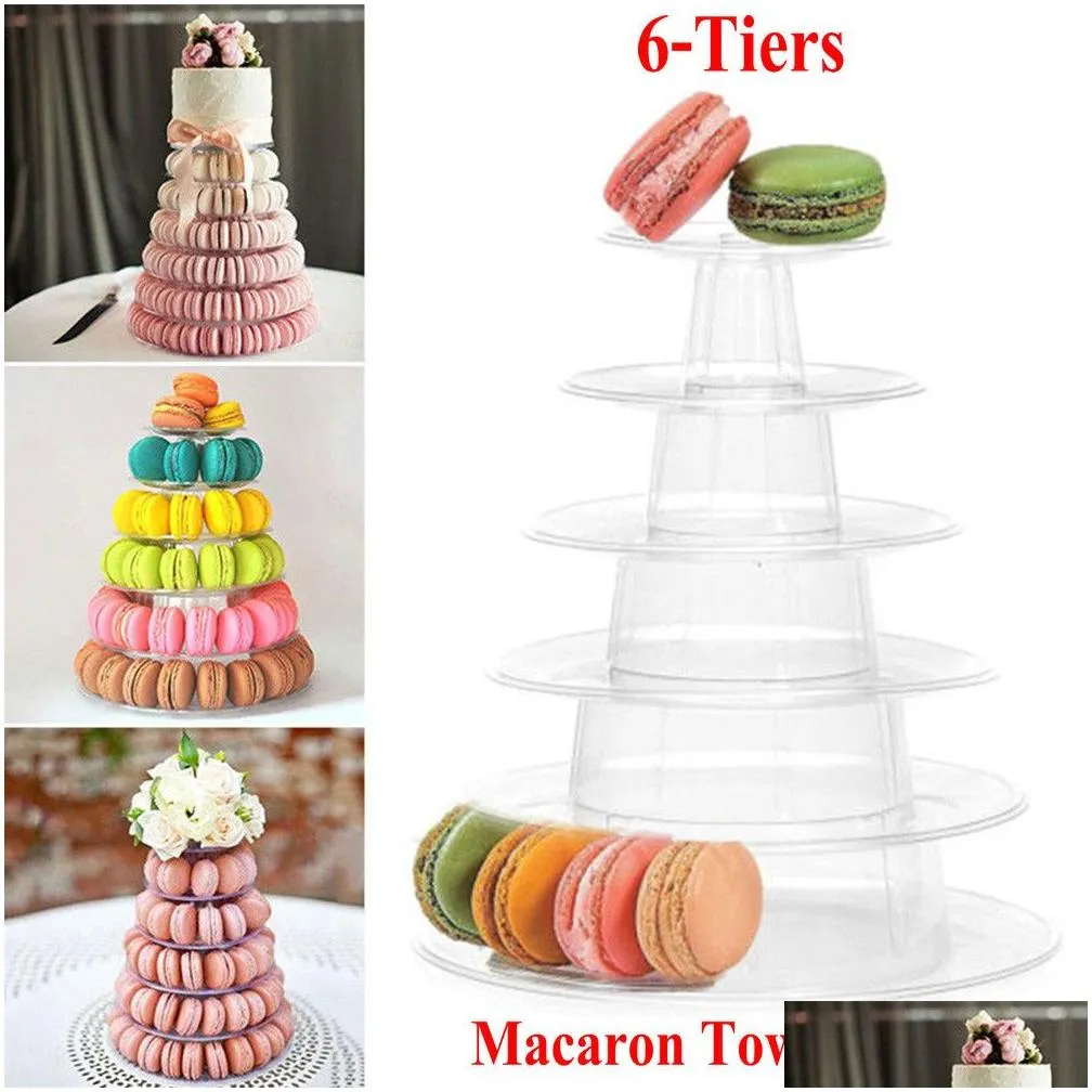 Other Festive & Party Supplies 6 Tiers Wedding Cake Stands Displays Tower For Arons Stand Display Tray Pvc Rack Birthday Drop Delivery Dhbt1