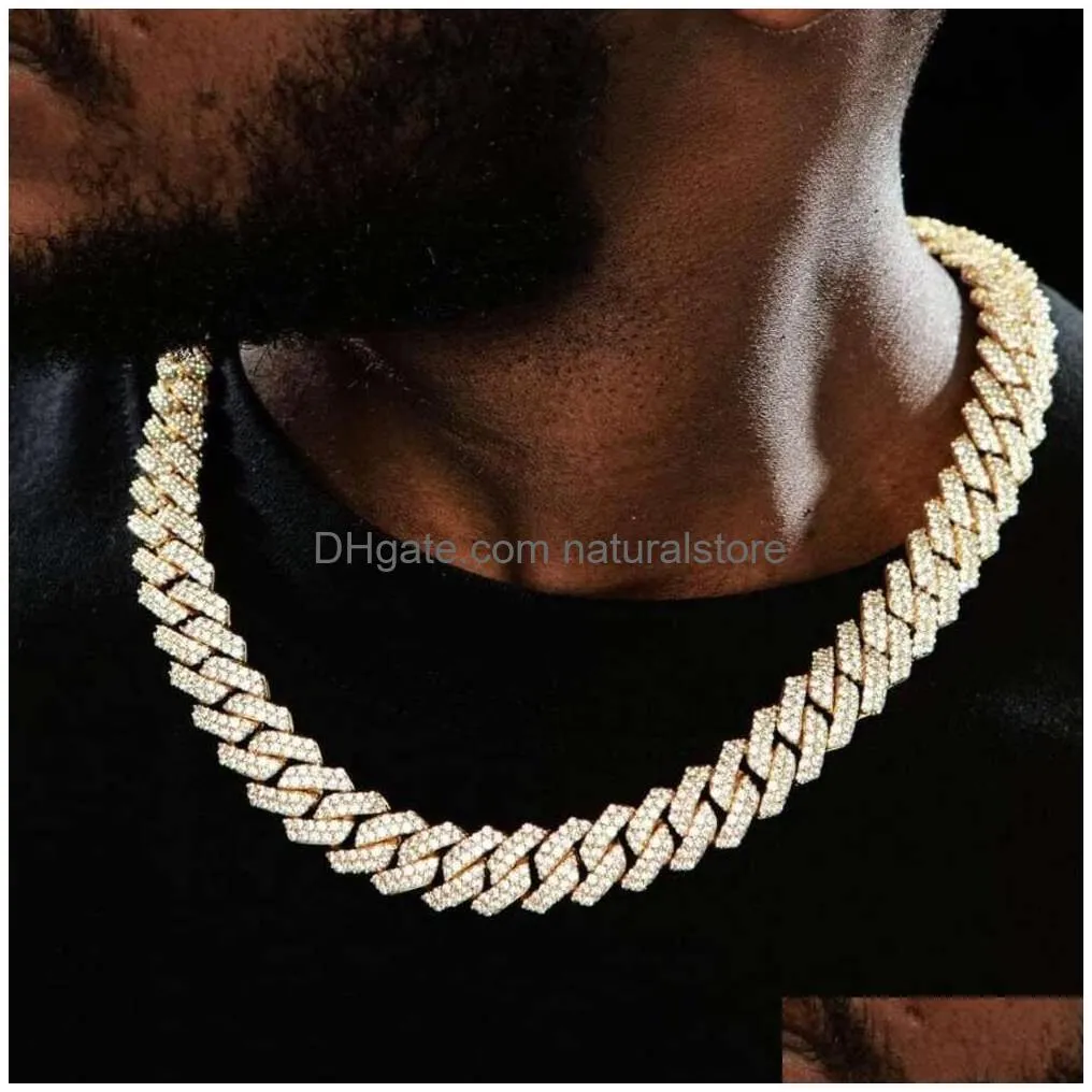 Pendant Necklaces Mens Cuban Link Chain  Necklace 18K Gold Sier Diamond Cut Chains For Men Drop Delivery Jewelry Necklaces Pendan Dhyxs