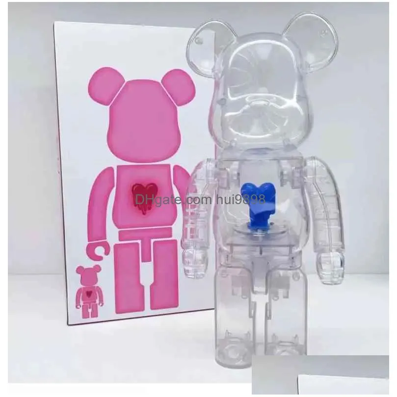  sell bearbricklys 400% 28cm dissolving heart red heart colorful hearts pvc action figures models toys christmas gifts aa220323