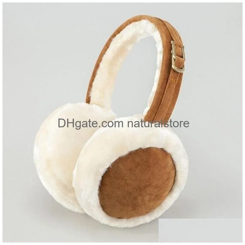 Ear Muffs Warm P Earmuffs Imitation Fur Uni Sweet Style Pure Color Fashion Foldable Soft Simple Adjustable Winter Accessories Drop De Dhhi9