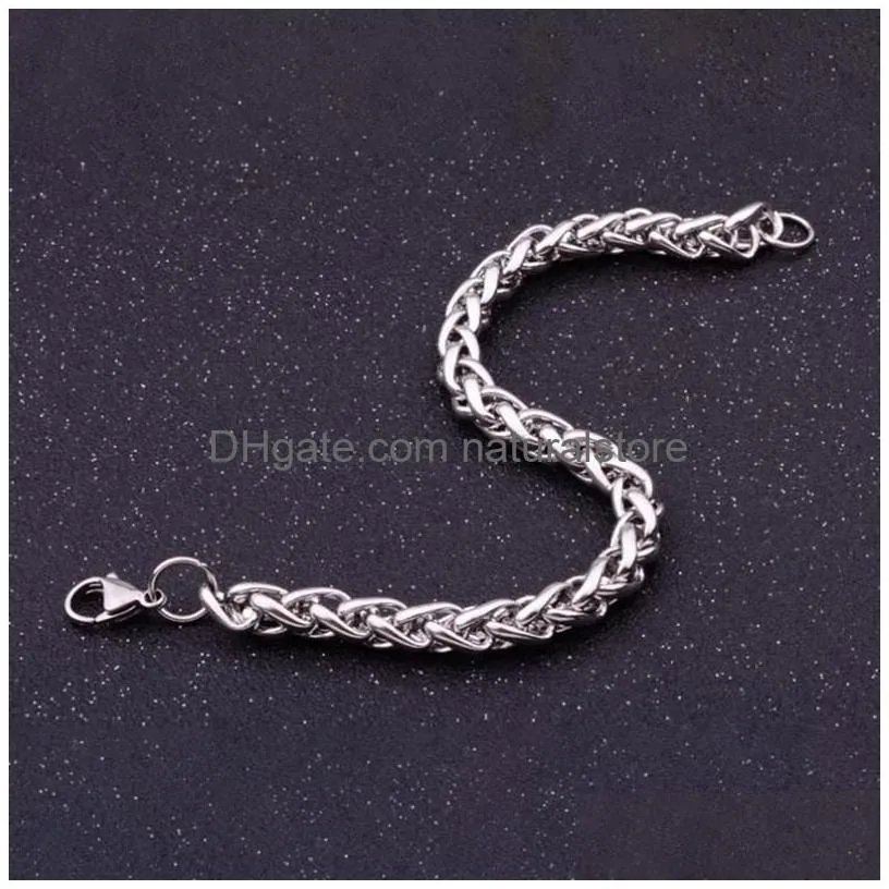 Chain Link Chain 20Cm Solid Stainless Steel Bracelets For Men And Women Metal Punk Casual Bracelet Uni Curb Cuban Kent22 Drop Deliver Dhlgk