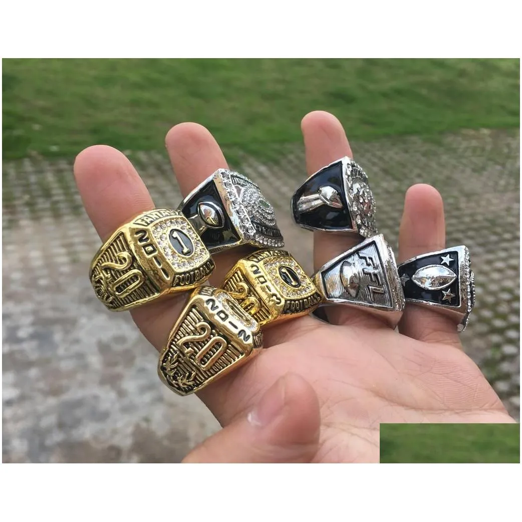 7 pcs fantasy american football championship ring men fan souvenir gift wholesale 2019 drop shipping