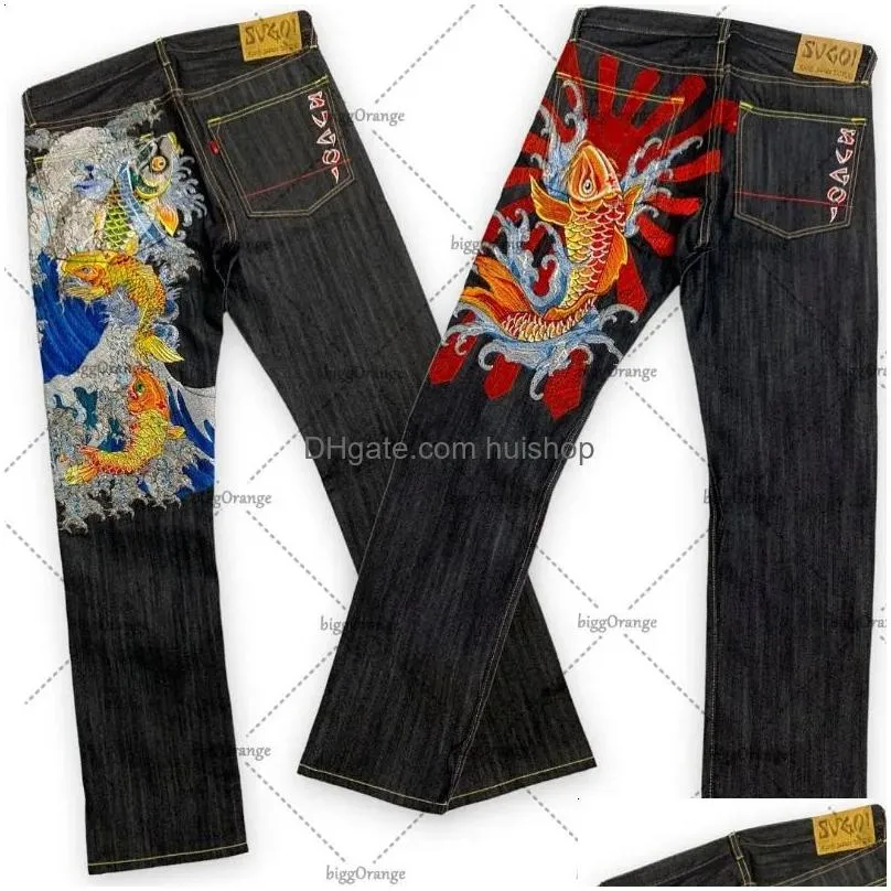 mens jeans chinese style print street hip-hop oversized jeans men y2k high street rock loose retro casual straight wide-leg pants women