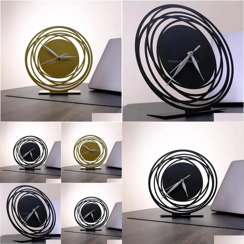 Desk & Table Clocks Modern Circle Desk Clock Office Decors Drop Delivery Home Garden Home Decor Clocks Dhn9W