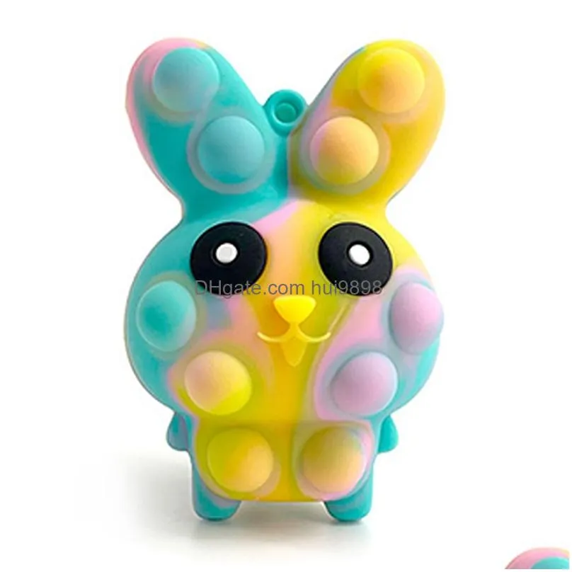 fidget toys rabbit push bubble relieve stress squeeze antistress easter bunny gift for boy girl kids adults decompression vent