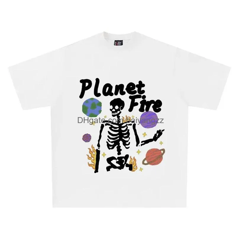 mens t-shirt oversized cotton skulls graphic gothic y2k tops tees streetwear korean fashion pulovers vintage aesthetic clothing