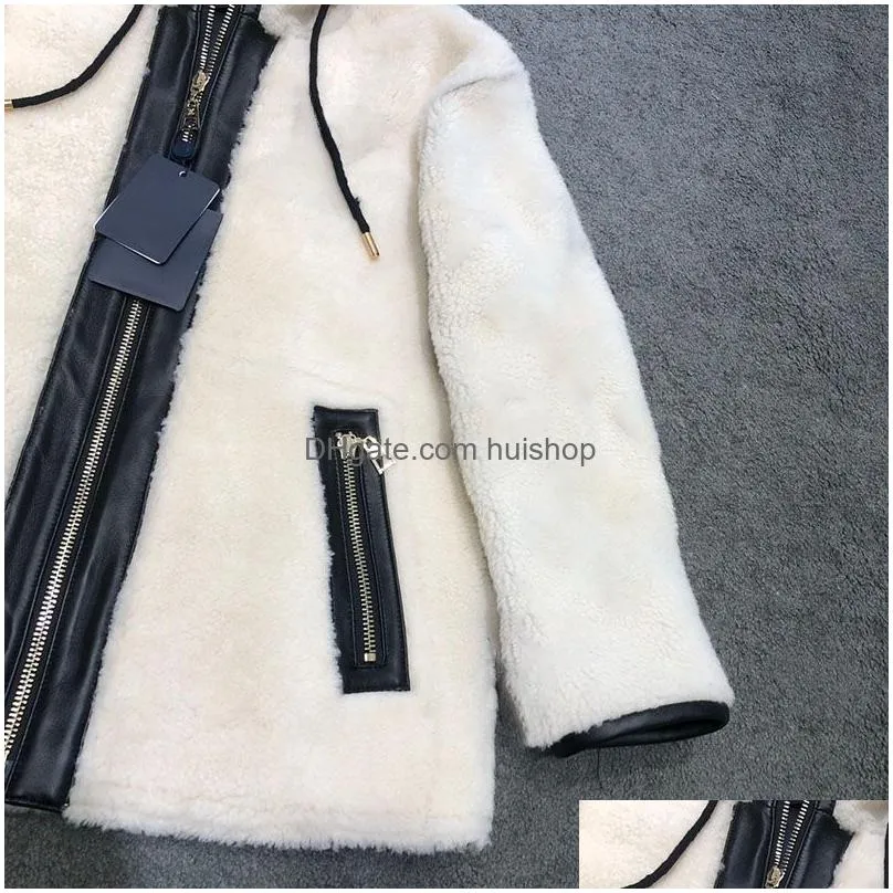 winter fur coats designer womens fashion lambswool coat stylish thick windproof jacket classic letter jackets woman warm outerwear