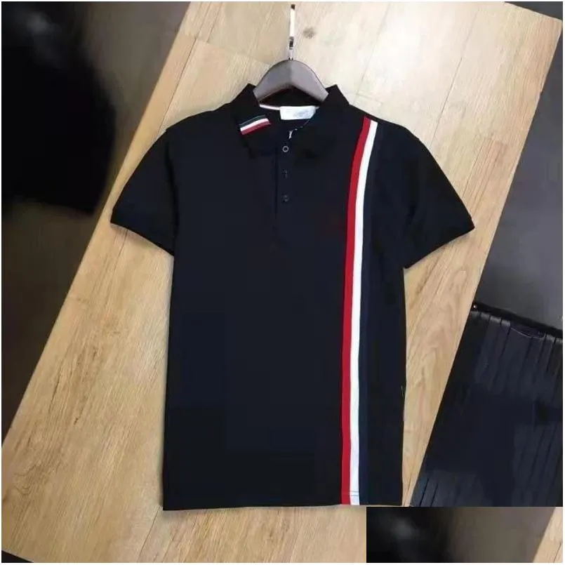 mens fashion polos shirts summer casual t shirt tees designer polo neck striped embroidery budge letters men woman tops 4xl