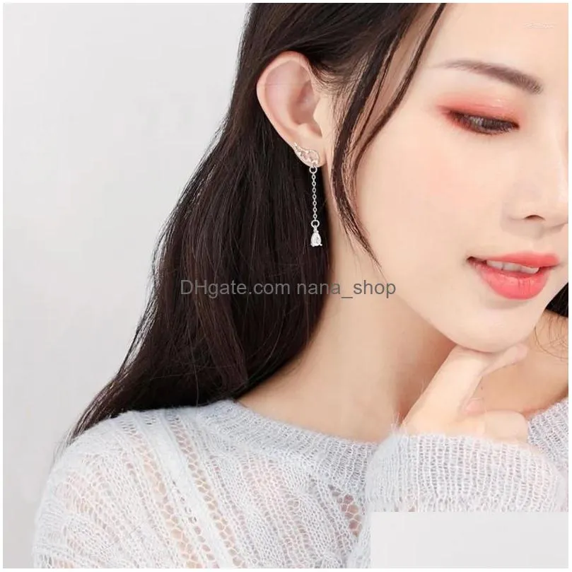 Dangle & Chandelier Dangle Earrings Luxury Tassel Long Chain Zircon Wing Piercings Drop Women Girls Party Jewelry Eh2060 Drop Deliver Dh2R3