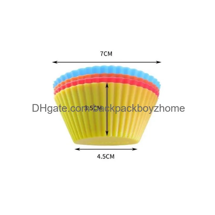 Baking Moulds Sile Cake Mold Round Shaped Muffin Cupcake Baking Molds Kitchen Cooking Bakeware Maker Diy Decorating Drop Delivery Home Dhpfc