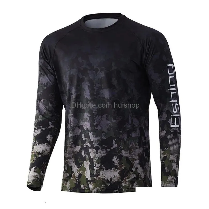 mens shirt uv protection outdoor sports crewneck topsrunning sun t-shirts upf50 mens long sleeve fishing shirt - breathable 240109