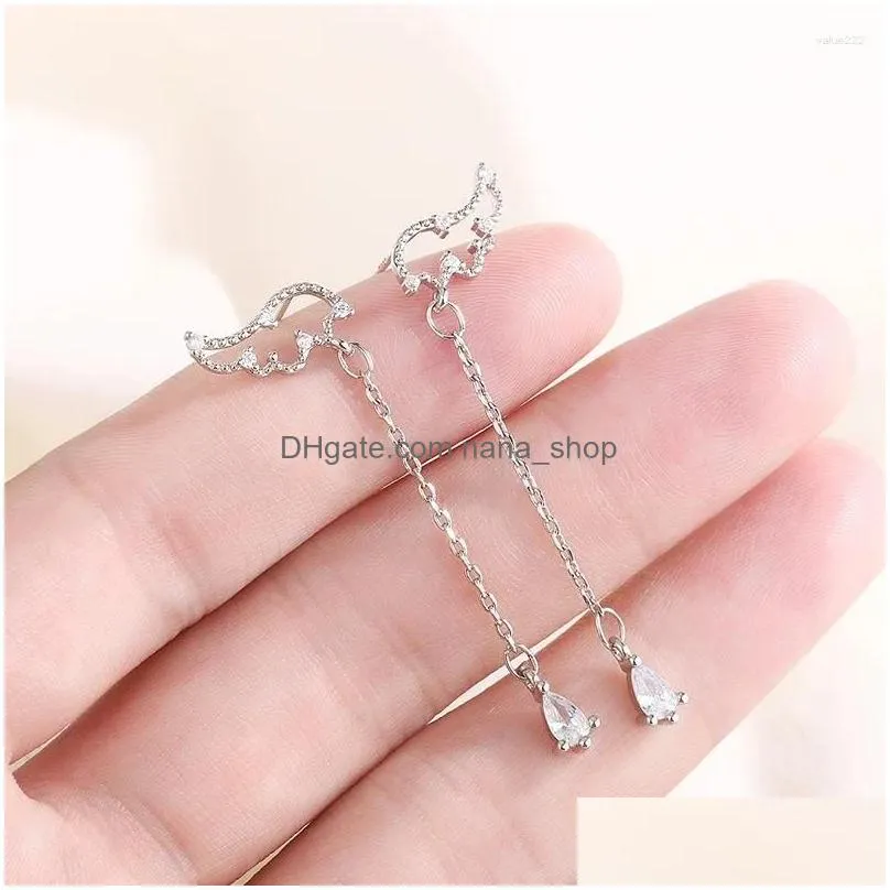 Dangle & Chandelier Dangle Earrings Luxury Tassel Long Chain Zircon Wing Piercings Drop Women Girls Party Jewelry Eh2060 Drop Deliver Dh2R3