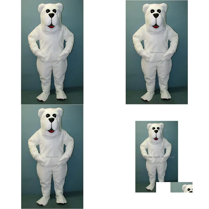 Mascot Halloween Arctic Polar Bear Costumes Cartoon Character Adt Women Men Dress Carnival Unisex Adts Drop Delivery Apparel Dhoza