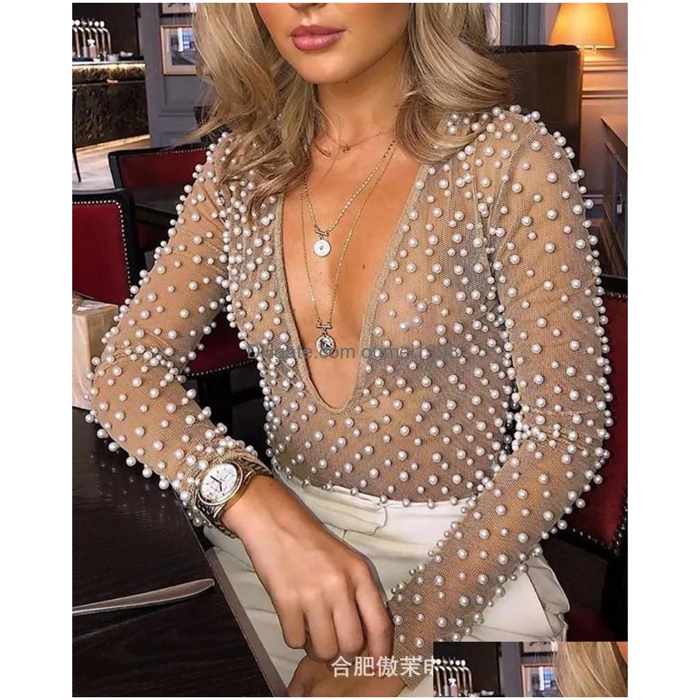 Women`S Blouses & Shirts Women Clothes Casual Y New Womens Bubble Bead Top Drop Delivery Apparel Women`S Clothing Dheyi