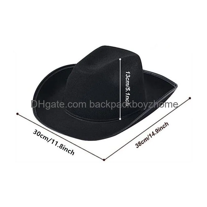 Party Hats Western  Hats Plain Cowgirl With Adjustable Pl-On Closure Dstring For Costume Party Wedding Stage Performance Drop De Dhysx