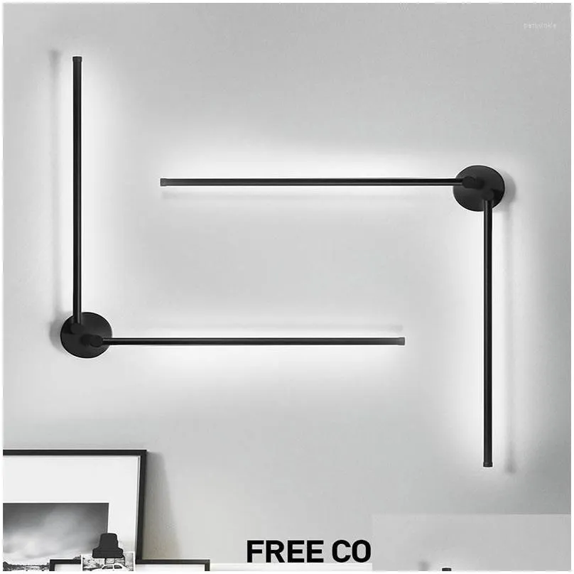 Wall Lamp Modern Led Beside Light Rotatable Sconce Indoor Lighting For Living Room Bedroom Sofa Background Diy Pointer Drop Delivery Dhahb