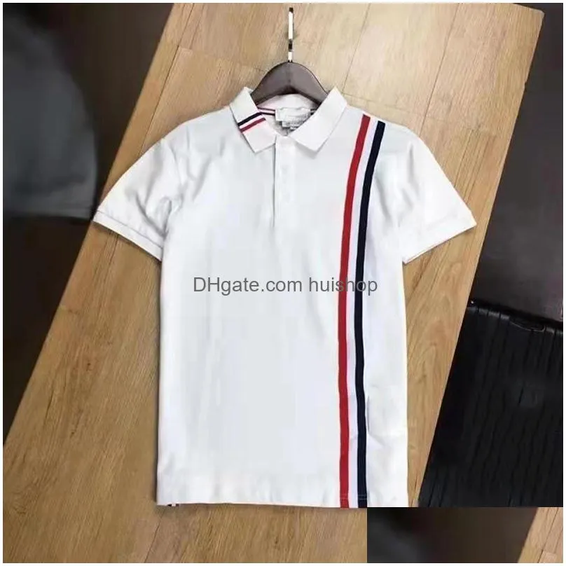 mens fashion polos shirts summer casual t shirt tees designer polo neck striped embroidery budge letters men woman tops 4xl