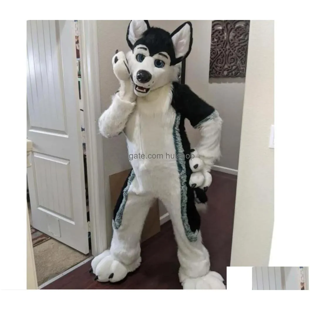 Mascot Ew Furry White Wolf Husky Dog Costumes Movie Props Show Halloween Birthday Party Outdoor Event Drop Delivery Apparel Dhrev