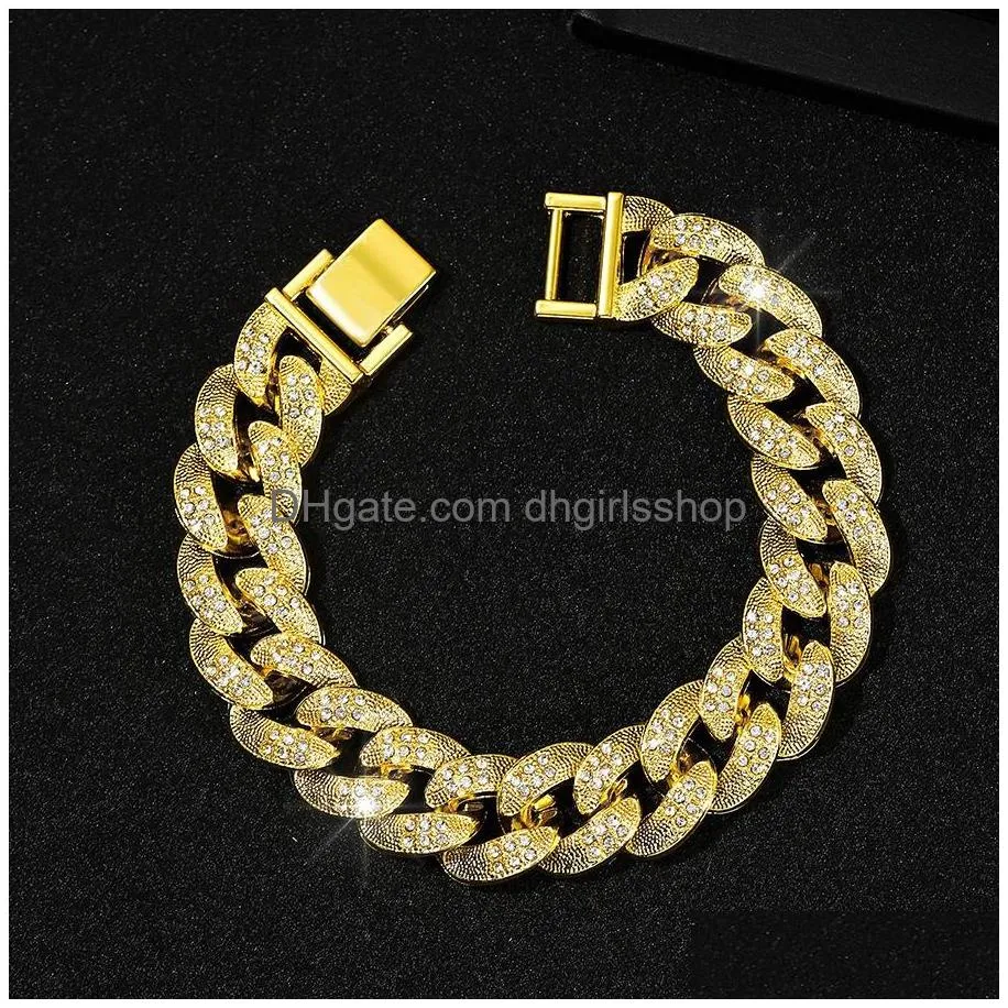 Tennis, Graduated 16Mm  Cuban Link Chains For Men Luxury Bling Tennis Personalized Bubble Water Diamond Hip Hop Necklaces Iced Ou Dho4C