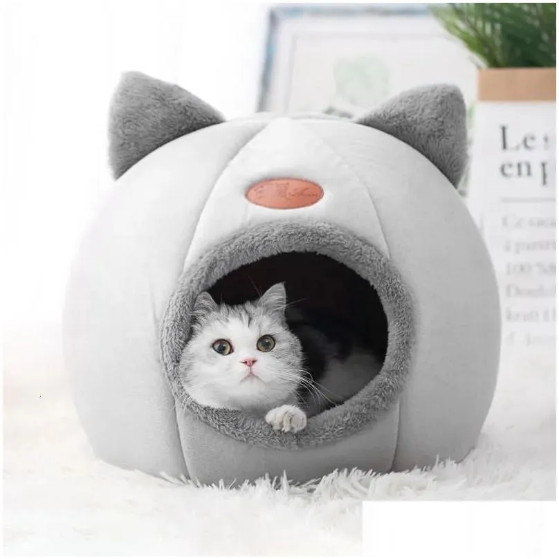 Cat Beds & Furniture Deep Sleep Comfort In Winter Cat Bed Iittle Mat Basket Small Dog House Products Pets Tent Cozy Cave Nest Indoor C Dhvyg