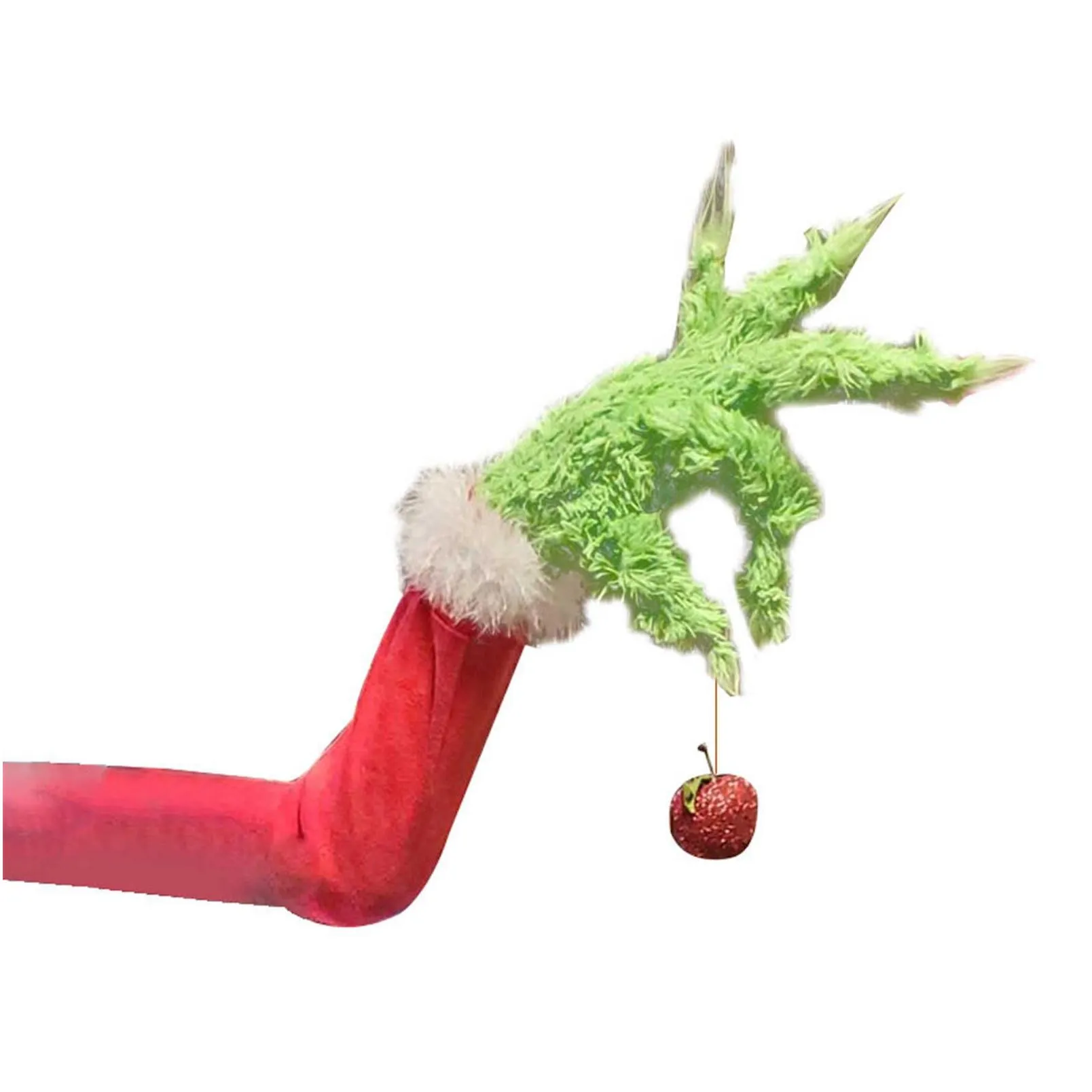 christmas decorations year furry green grinch arm ornament holder for the christmas tree for christmas home party sale 211012