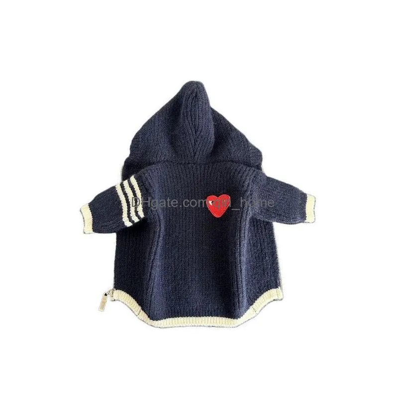 dog clothing winter luxury designer love labeling pet sweater sleeve stripe contrast grey white navy sweater schnauzer fadou cat pet