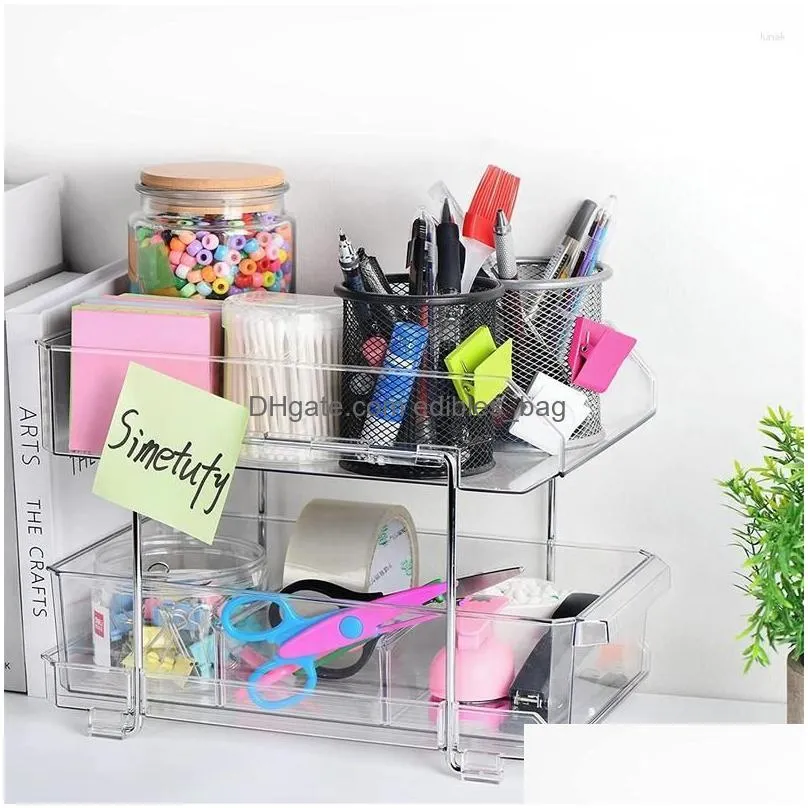 storage bags under the sink organizer pull out 2-tier drawers multi-purpose slide-out container with dividers kitchen pantr