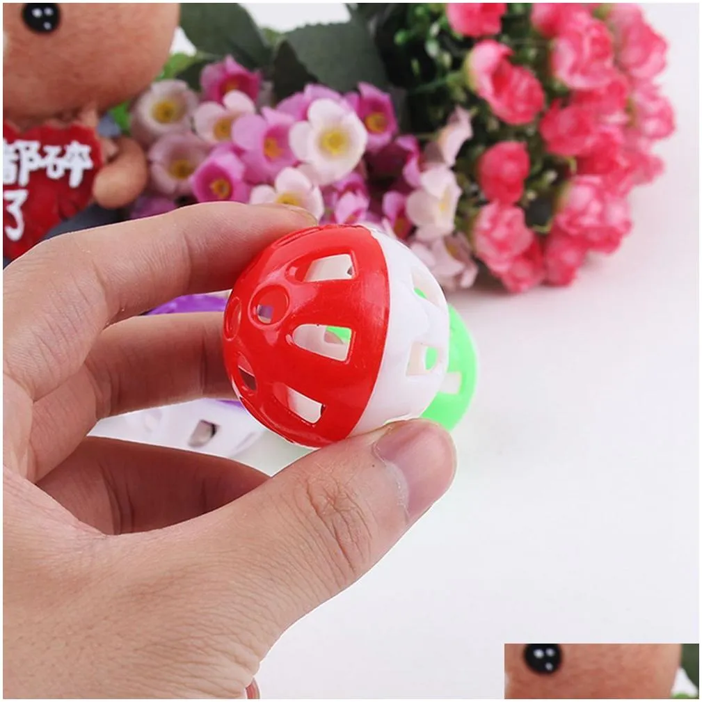 Cat Toys 100Pcs Pet Supplies Hollow Plastic Cat Toys Bell Balls Colourf With Lovable Voice Interactive Ball 3.5Cm Tinkle Puppy Cats Pl Dhdzi