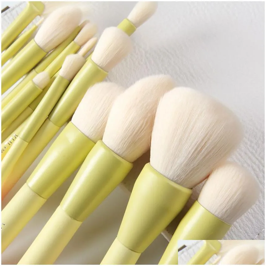 Makeup Brushes Pro Gradient Color 14Pcs Makeup Brushes Set Soft Cosmetic Blending Foundation Eyeshadow B Brush Kit Make Up Drop Delive Dhcqt