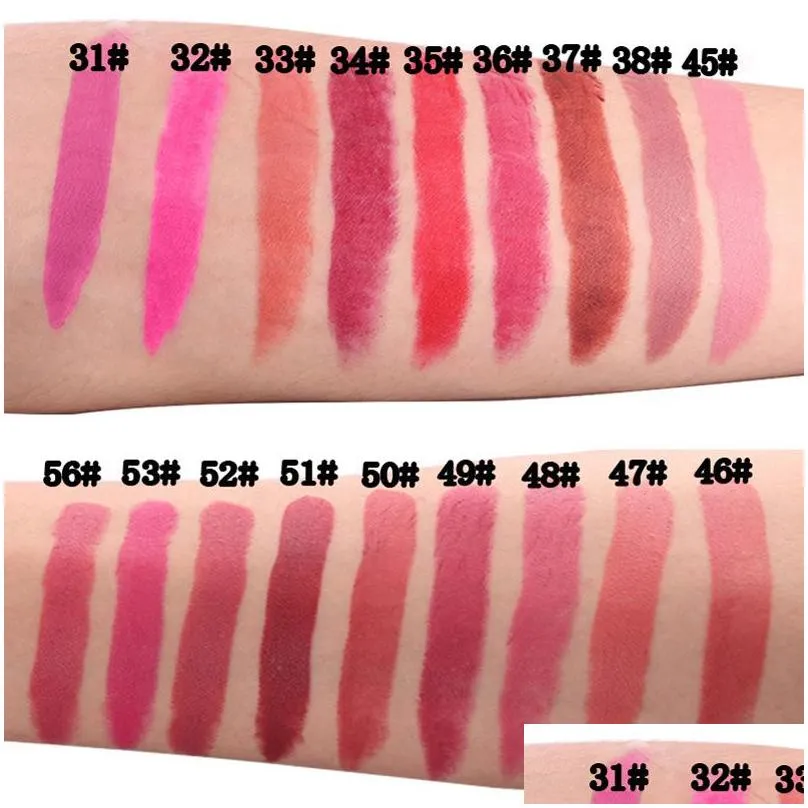 Lipstick Miss Rose Lipstick Matte Lip Gloss 25 Color Cosmetic Makeup Dumb Pon Warhead Drop Delivery Health Beauty Makeup Lips Dheoa