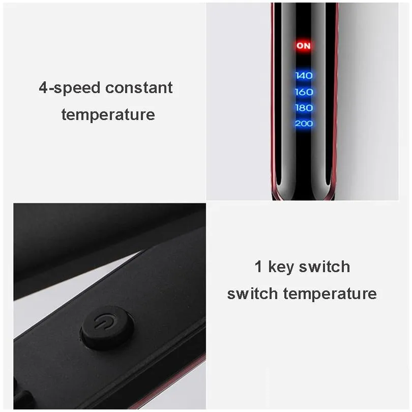 infrared hair straighteners curling iron brush anion flat straightening comb tourmaline ceramic plate