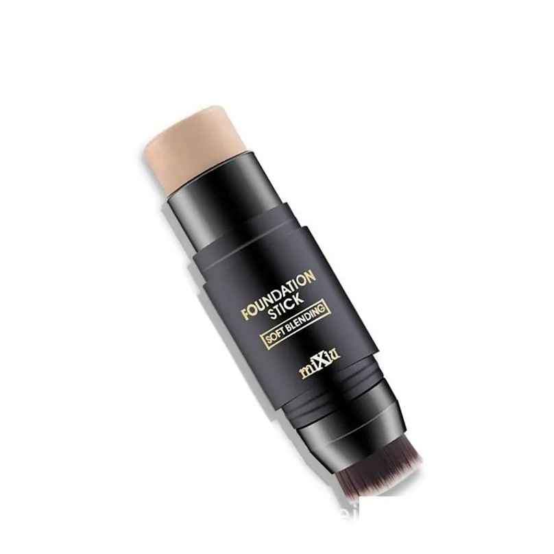 Foundation Mixiu Double Skin Fit Foundation Stick With Brush Soft Blending Moisturizing Concealer Duo Ering Face Makeup Drop Delivery Dhs6J