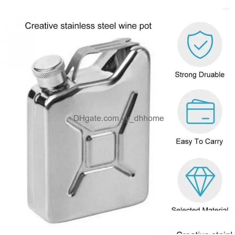 hip flasks 200ml flask portable whisky wine pot creative stainless steel flagon for whiskey liquor personalized men gift