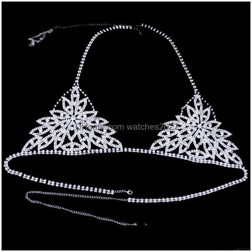 Other Stonefans Eye Shape Body Chain Bra Thong For Women Y Underwear Crystal Harness Jewlery Party Lingerie 221008 Drop Delivery Dhf0S