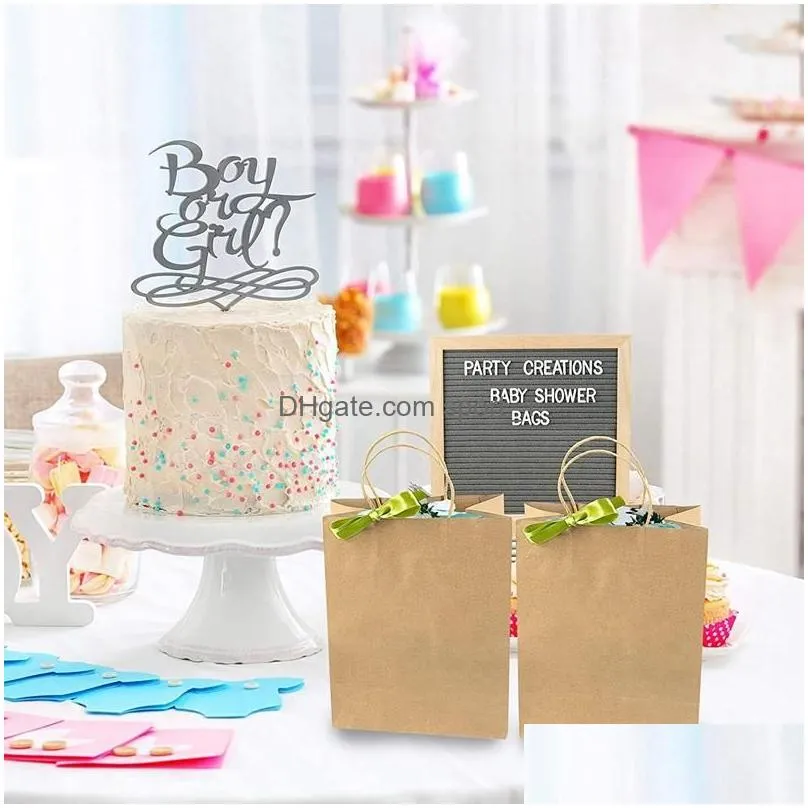 gift wrap kraft paper bags 25pcs 59x314x82 inches small with handles party shopping brown retail24523458389