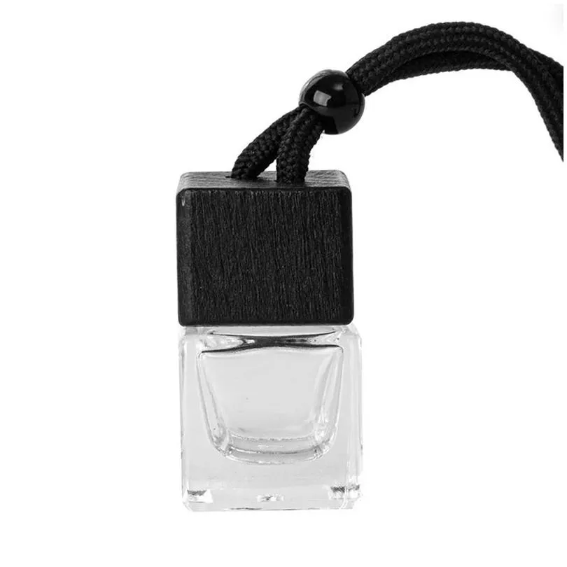 100pcs dyed square black empty bottle car  oil diffuser fragrance air freshener scent perfume bottle ornament