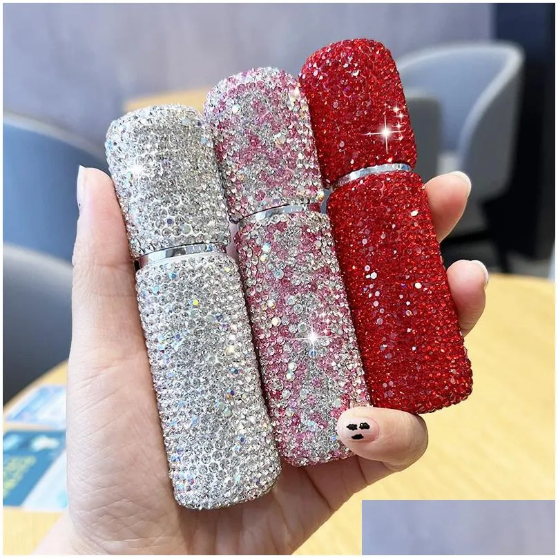 Perfume Bottle Diamond Set Per Divided Bottle Vacuum Press Sample 10Ml Makeup Travel Mini Small Spray Wholesale21 Drop Delivery Health Dh4Qn