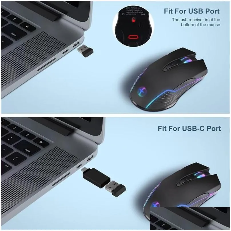 mice seenda usbc wireless gaming mouse led rgb backlit mouse rechargeable typec mause for macbook laptop computer pc gamer