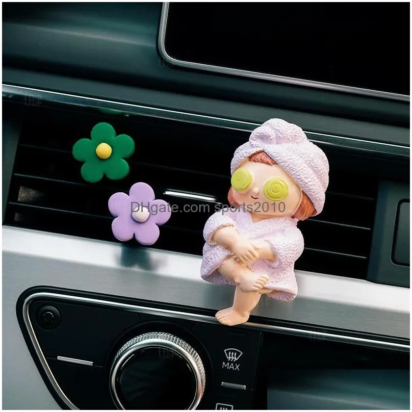 Interior Decorations Car Air Outlet Clip Cute Spa Girl Action Figures Fragrance Decoration Accessories Girls Giftsinterior Drop Deliv Dhxvh