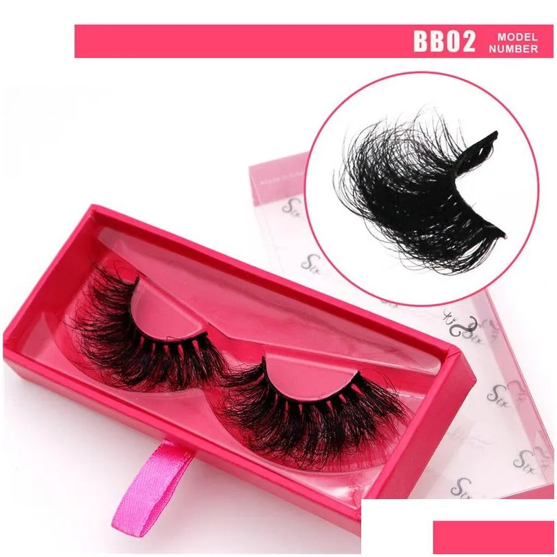 Other Health Beauty Items 8D Mink Lashes 25Mm Fluffy Dramatic False Eyelashes 100% Real Hair Eye Wispy Long Thick Fl Volume Strip L Dh52J