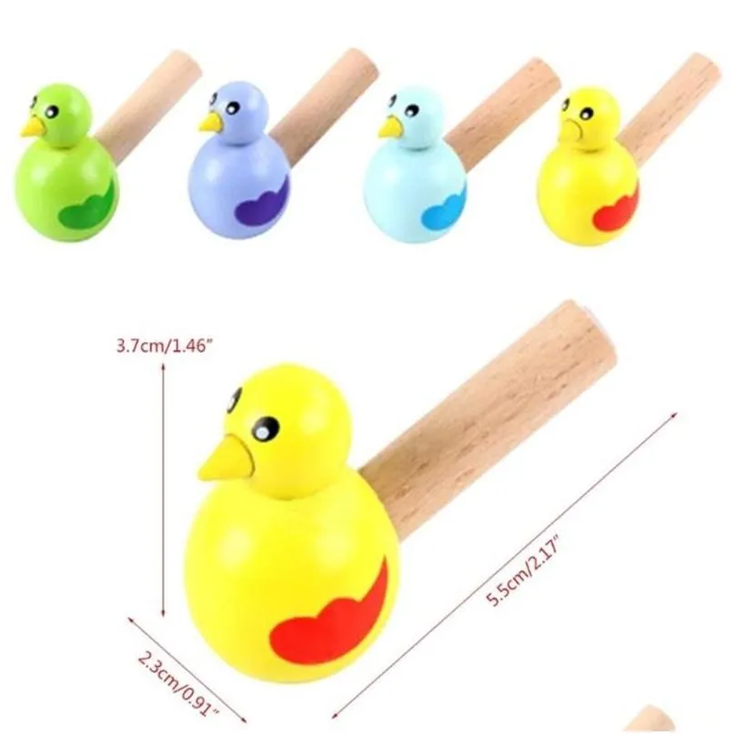 Baby Music & Sound Toys Colorf Ding Whistle New Bath Toy Wood Bird Bathtime Musical Kid Early Instrument Educational Children Gift Dro Dhqma