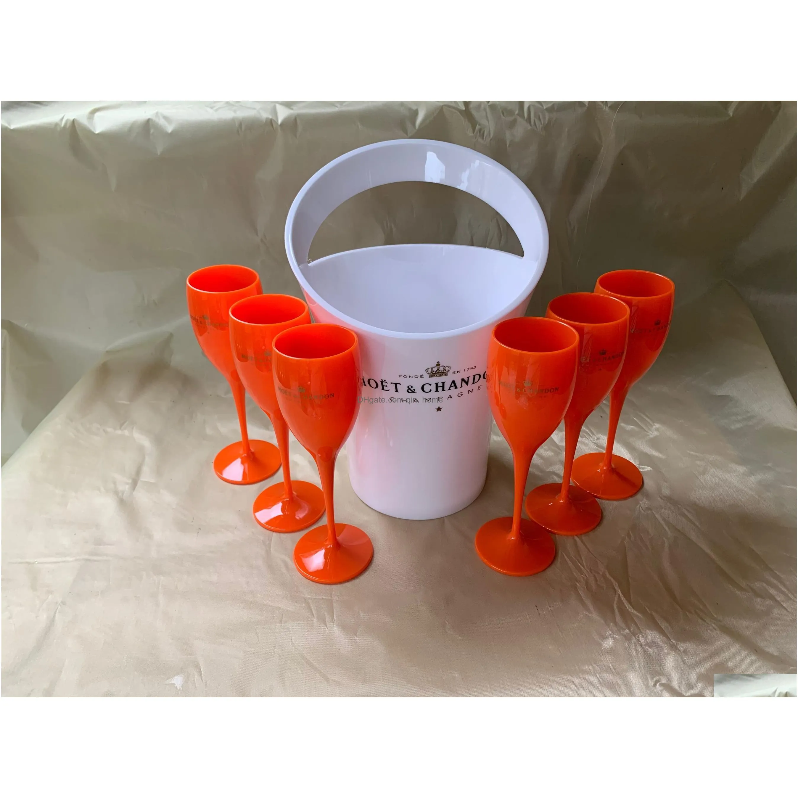 6 cups 1 bucket ice bucket and wine glass 3000ml acrylic goblets champagne glasses wedding wine bar party wine bottle cooler
